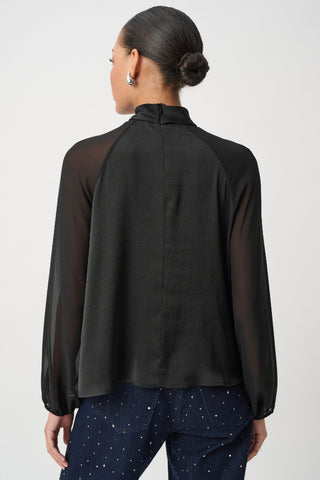 Satin Top with Chiffon Sleeves Ribkoff 264119