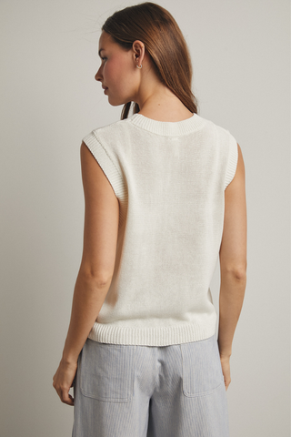 Wishlist Lobster Embroidered Sweater Vest WL25-11728 Cream/Red
