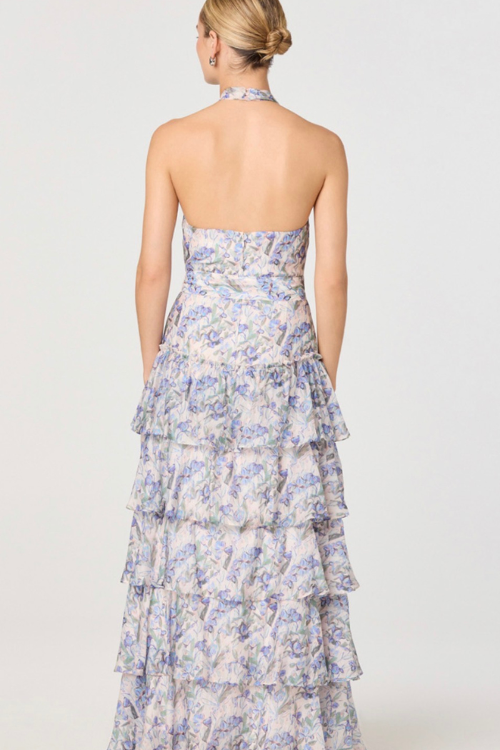 ASTR Adamaris Tiered Halter Maxi Dress ACDR103078LY