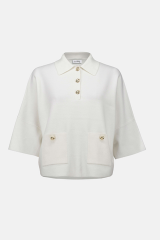 Ribkoff Sweater Knit Boxy Pullover With Polo Collar 253962