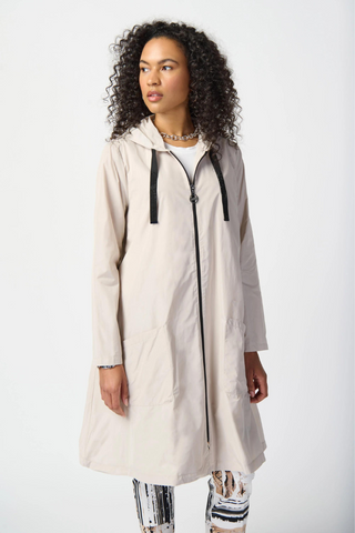 Memory Woven Hooded Trapeze Coat