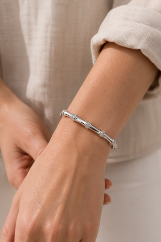 27311-B Pavé Bamboo Stretch Bracelet