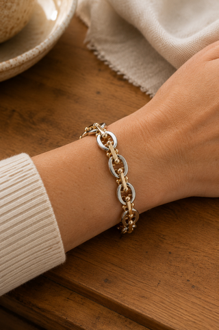 27322-B Two-Tone Oval Link Bracelet