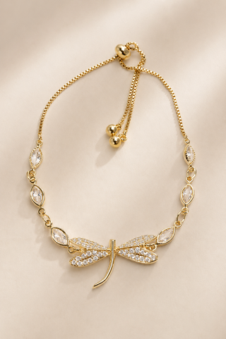 27335-B Crystal Dragonfly Slider Bracelet
