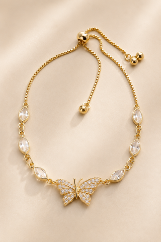 27336-B Crystal Butterfly Slider Bracelet