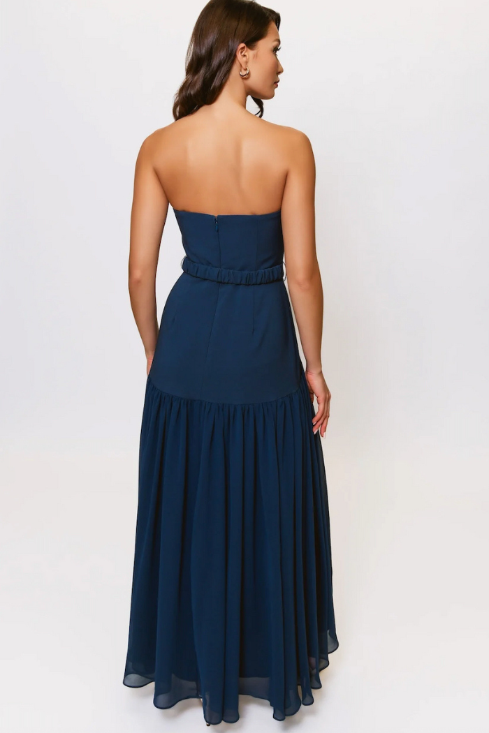 Hutch Carmel Dress Navy | Strapless Drop Waist Maxi Dress The Dressing Room Hutch Carmel Dress Navy | Strapless Drop Waist Maxi Dress The Dressing Room