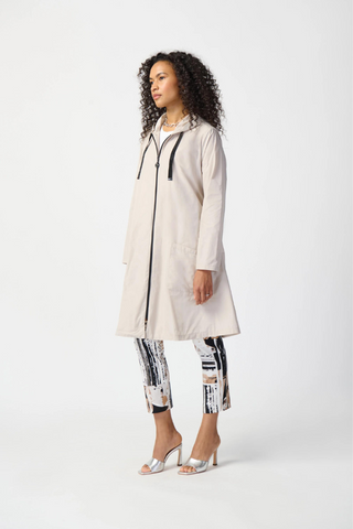 Memory Woven Hooded Trapeze Coat