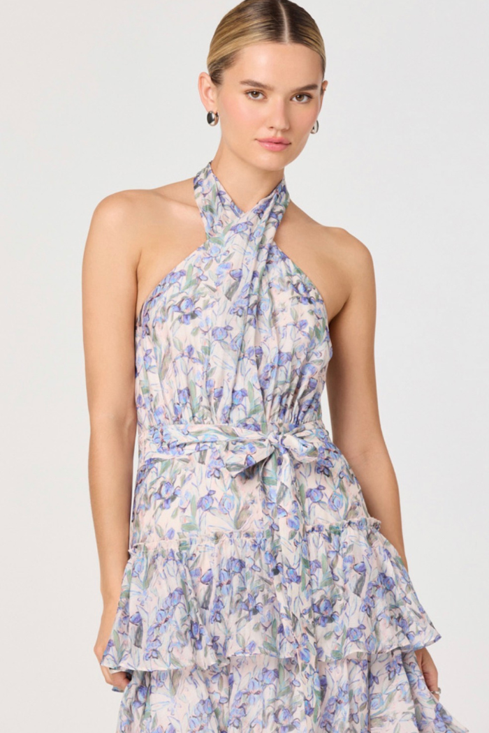 ASTR Adamaris Tiered Halter Maxi Dress ACDR103078LY