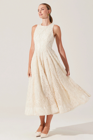 ASTR Lillemor 3D Textured Midi Dress