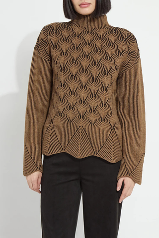 Rhea Cozy Rib Scallop Edge Pullover Lyssé  23-3991-M7