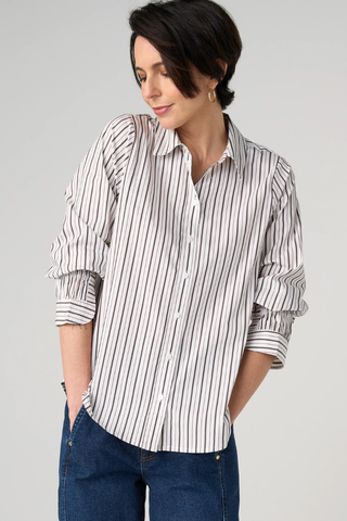 Adjustable Sleeve Button Front Woven Top Liverpool LM8J54G52