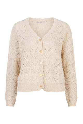 EsQualo Fancy Knit Cardigan - Light Sand