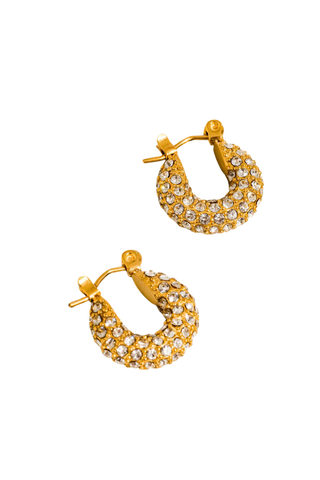 Flânerie Joleen 18K Gold Non-Tarnish Glam CZ Hoop Earring