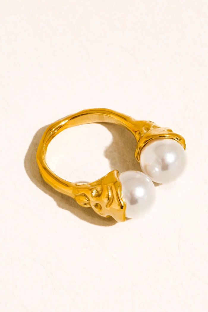Flânerie by MAIQ Eloura 18K Gold Non-Tarnish Pearl Ring