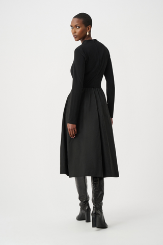 Silky Knit and Memory Fit and Flare Dress - Black Ribkoff 263145