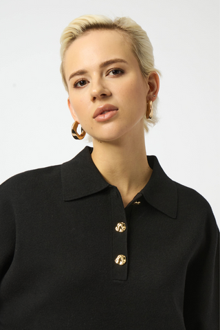 Ribkoff Sweater Knit Boxy Pullover With Polo Collar 253962