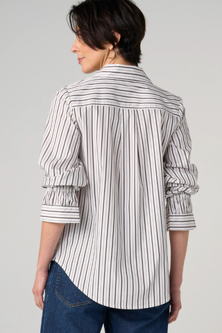 Adjustable Sleeve Button Front Woven Top Liverpool LM8J54G52