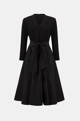 Silky Knit and Memory Fit and Flare Dress - Black Ribkoff 263145