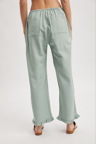 Wishlist Ruffle Hem Pants - Sage WL25-11785