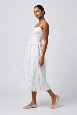 Lulus Danica Corset Sweetheart Midi Dress WS-2408003