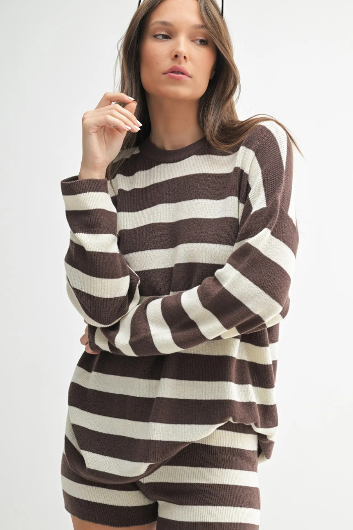 Mono B Spring Stroll Stripe Set - Rich Soil
