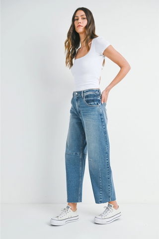 Just Black Denim The Seamed Barrel Jean