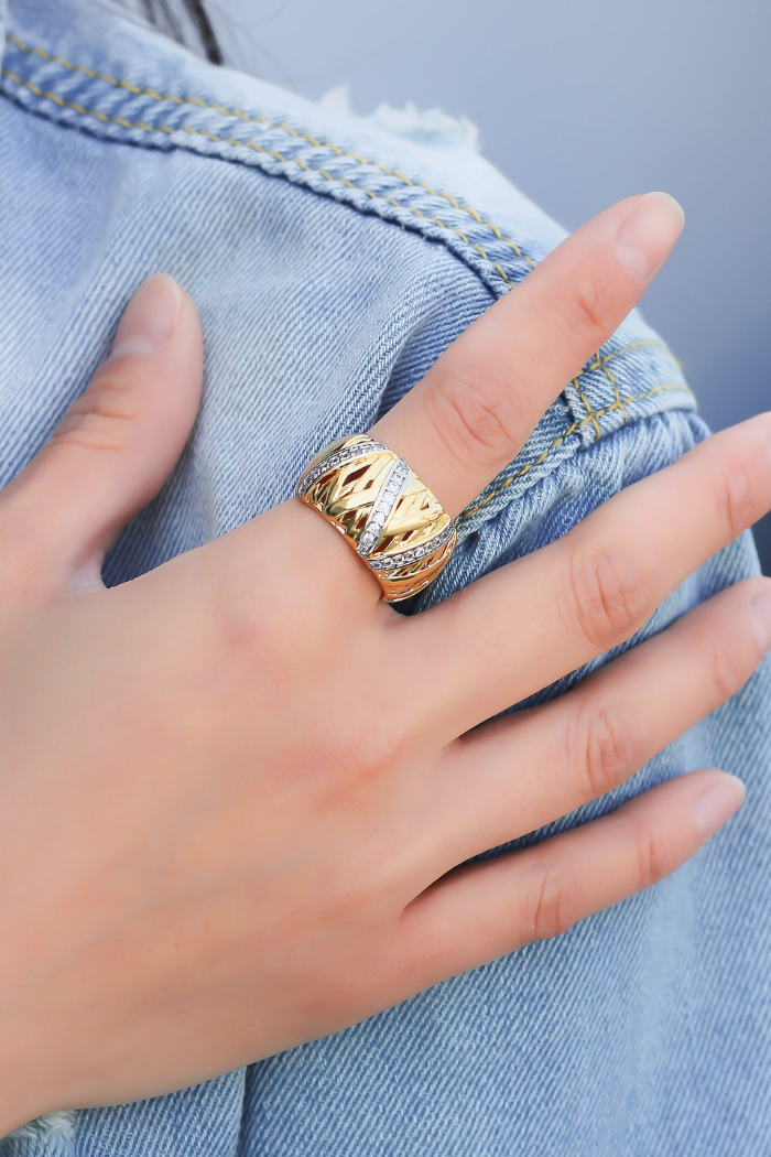 OMGBlings LRN388 - Two Tone Ring