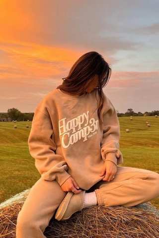 Happy Camp3r Puff Series Crewneck - Sand