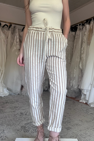 Scandal Italy Naomi Linen Pants - Beige