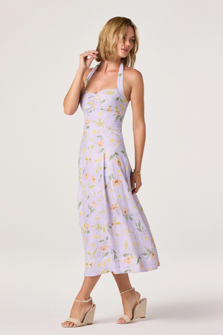 Jesenia Halter Floral Midi Dress ASTR ACDR103372