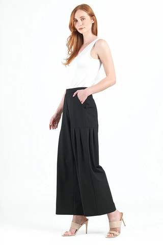 Clara Sunwoo Rayon-Ponte Knit - Pleated Wide Leg Pocket PT70RA