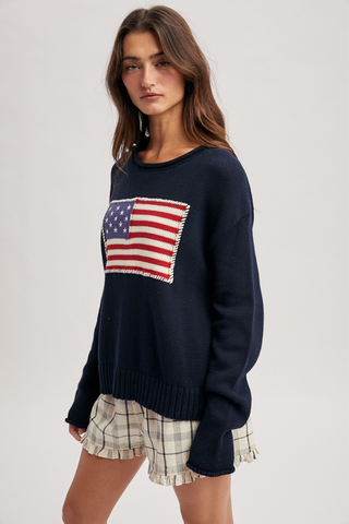 Wishlist American Flag Sweater - Navy WL25-11414