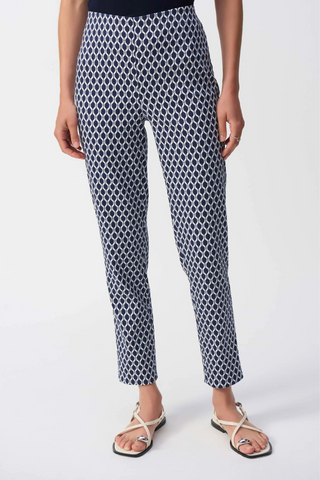 Ribkoff Jacquard Geometric Print Slim Fit Pants 251099