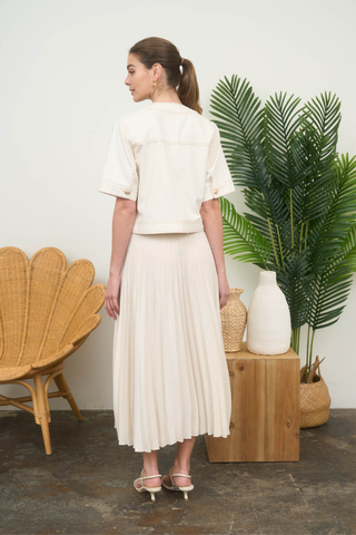 Zoe and Claire Woven Short Sleeve Jacket SP1201