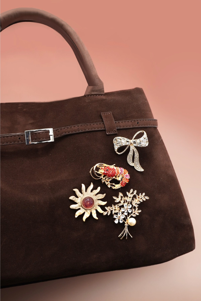 Josslyn Vintage Brooches Pins - Bow Rhinestone 