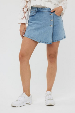 EsQualo Stretch Denim Skort