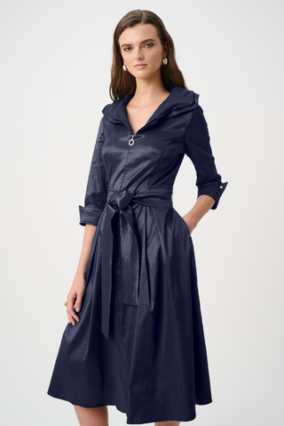 Stretch Taffeta Fit And Flare Dress With Lapel Collar Ribkoff 261719F26