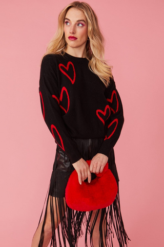 Jayley Faux Fur Jodie Bag - Red