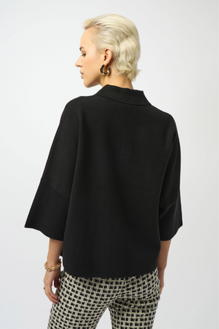 Ribkoff Sweater Knit Boxy Pullover With Polo Collar 253962