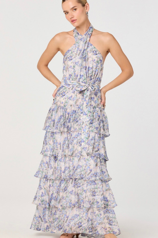 ASTR Adamaris Tiered Halter Maxi Dress ACDR103078LY