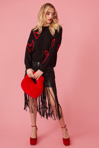 Jayley Faux Fur Jodie Bag - Red