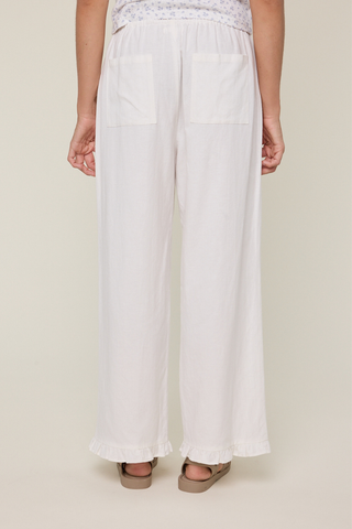 Wishlist Ruffle Hem Pants - Off White WL25-11785