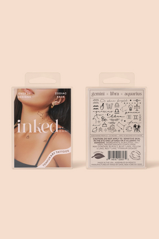Inked by Dani Zodiac Collection: Air Signs Temporary Tattoo Pack