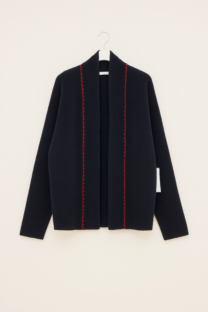 Flat White Signature Dalmatian Cardigan