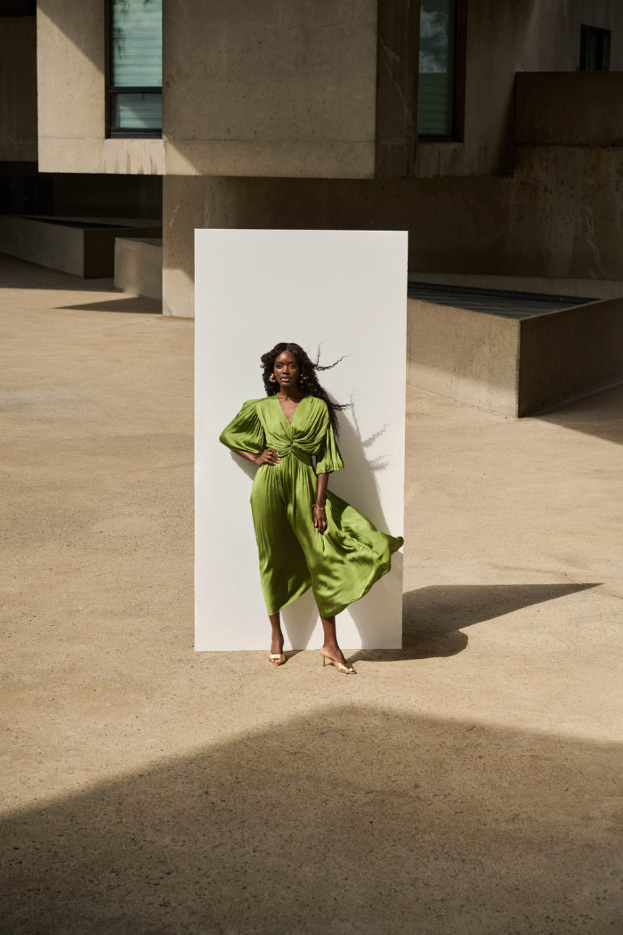 Pleated Satin Midi Dress | Joseph Ribkoff Spring & Summer Style