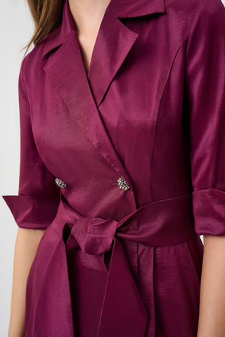 Stretch Taffeta Fit and Flare Wrap Dress Ribkoff 263704