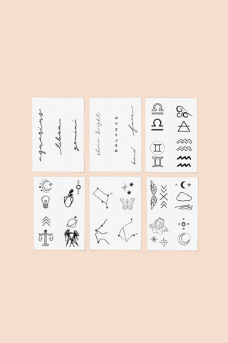 Inked by Dani Zodiac Collection: Air Signs Temporary Tattoo Pack