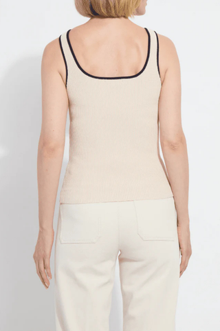 Lyssé Avril Sculpting Tank - Oat/True Navy 20-3340-M7