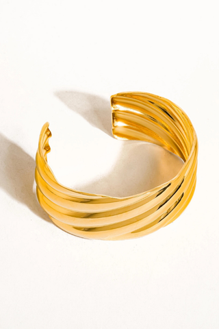 Flânerie by MAIQ Manon 18K Gold Non-Tarnish Wavy Bold Bangle - Gold