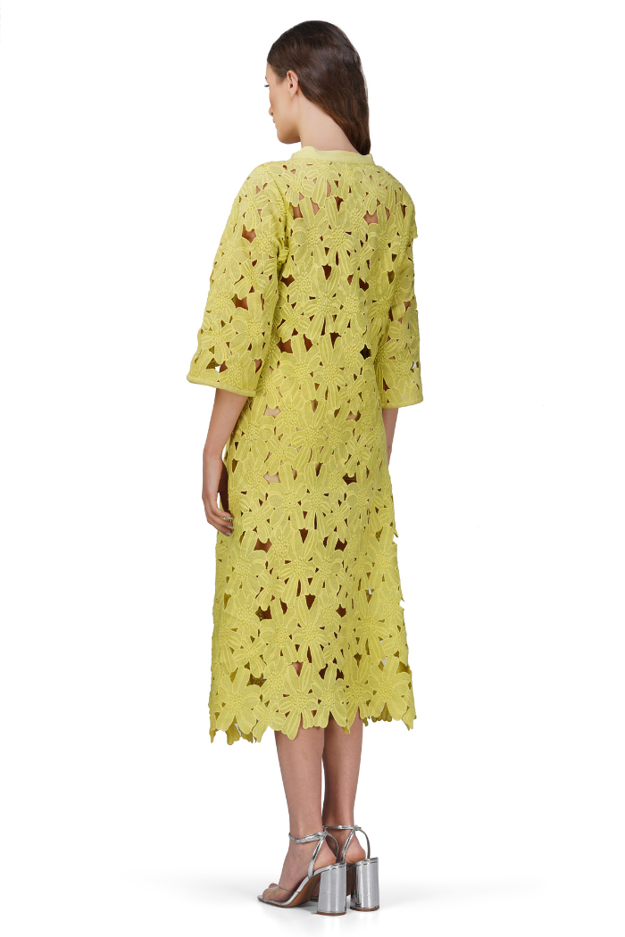 Fall for Neon Floral Lace Cover Up Dress